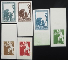 Lettland, 10, 25 K. und 1 R. Befreiung, Phasen-Drucke, ungez.,. priv. Ursprungs?