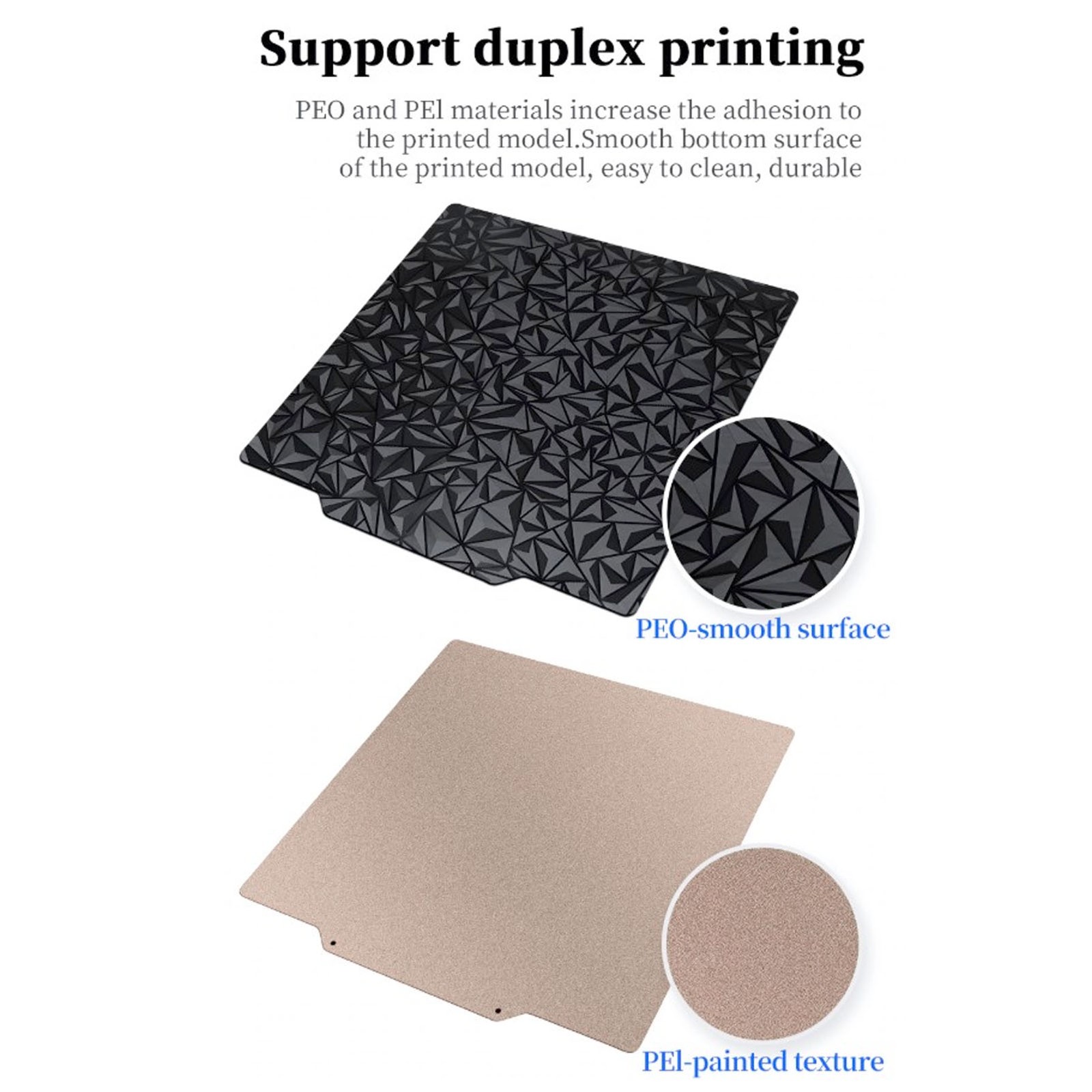 3D Print Build Plate Flexible PEO PEI Textured Smooth Spring Steel Bed For