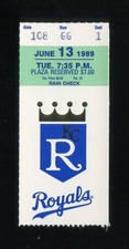 Kevin Appier 1st Win - 1989 Baseball Ticket Kansas City Royals 6/13