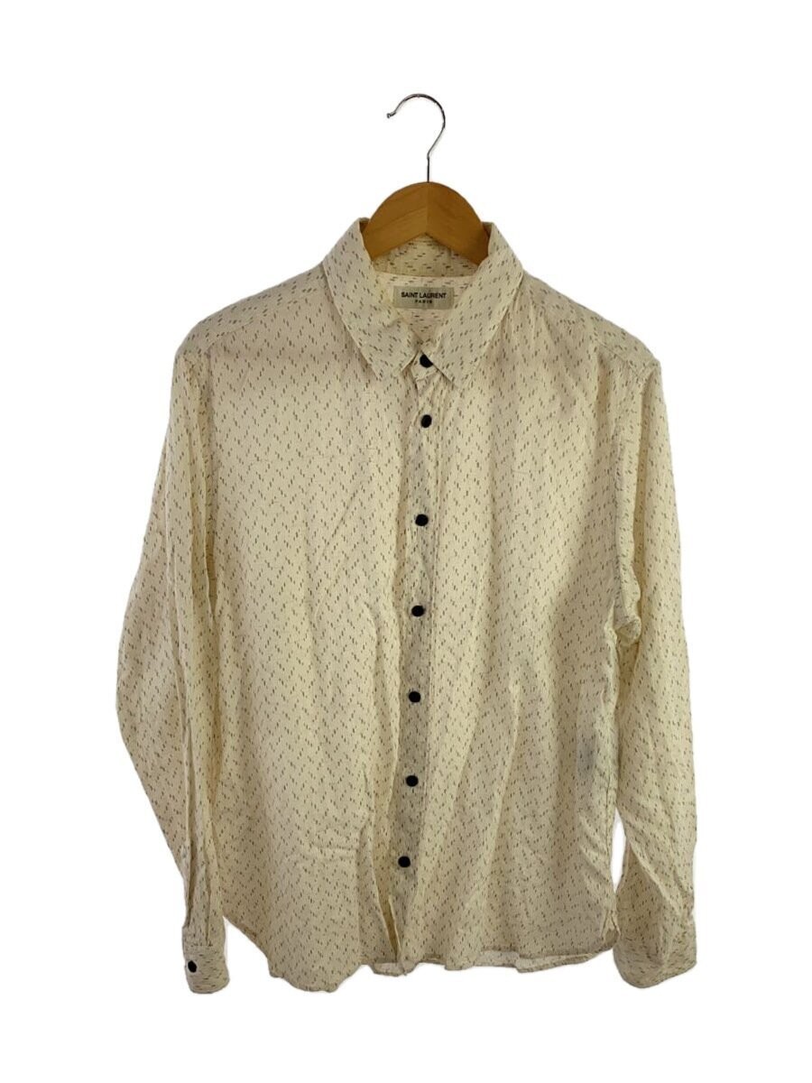 Camicia Saint Laurent L cotone manica lunga modello all over bianca