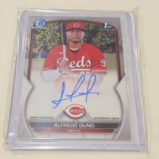 2023 Bowman Chrome Alfredo Duno Auto Autograph 1st Prospect #CPA-ADU Reds AD1