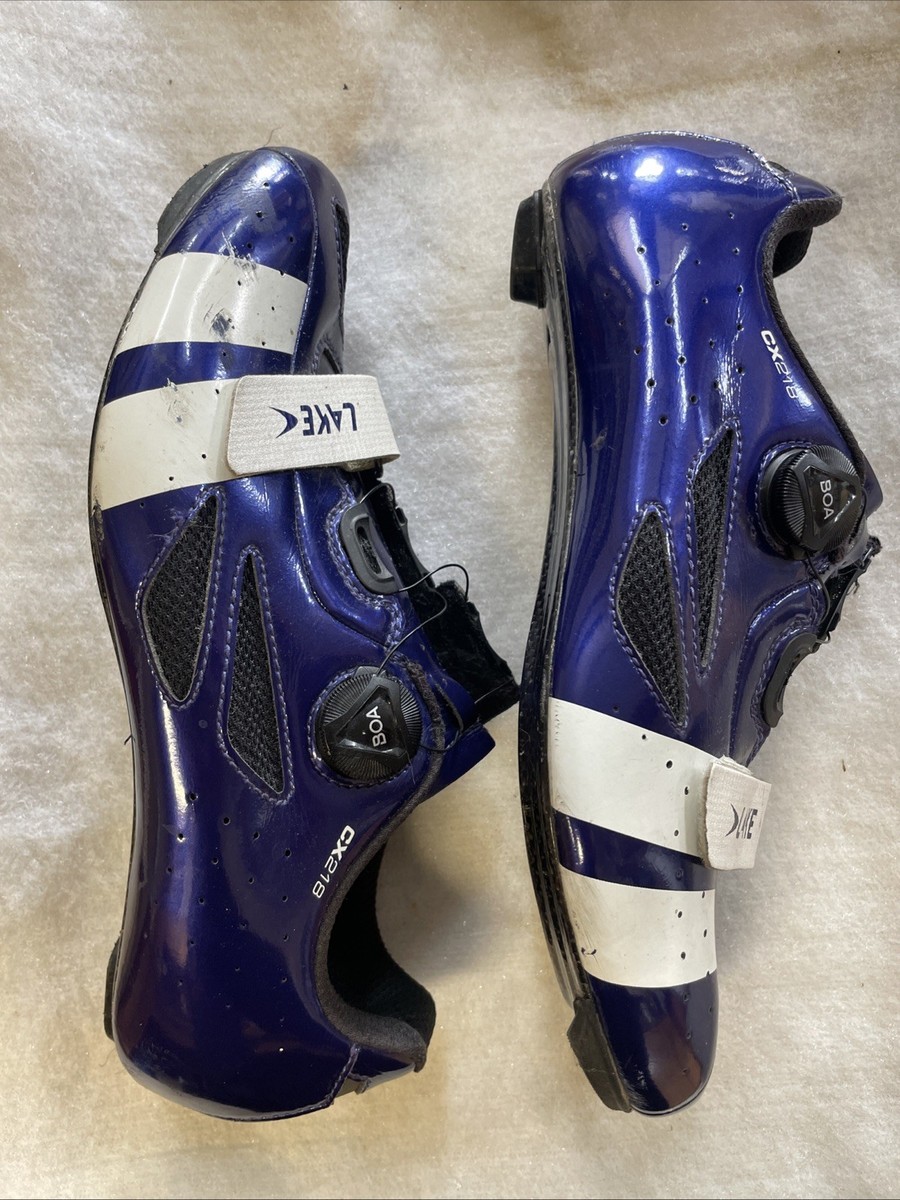 LAKE CX218 BLUE / WHITE SIZE 44 EU / 11 US VERY LIGHT CARBON SOLE