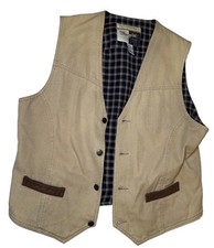 Wrangler Men's Vest Beige Brown Cotton Polyester Regular Size L Outerwear