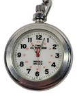 Timex Expedition Indiglo Pocket Watch Silver Tone WR 30 M w/ Chain