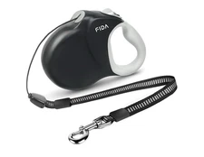 30ft Retractable Dog Leash Black One-Hand Brake Soft Grip for Large Dogs