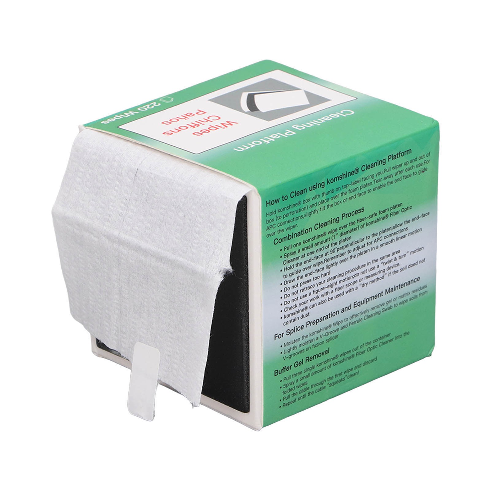.Fiber Optic Cleaning Wipe 220 Sheets Dust Free Cleaner Platform Fiber Optic