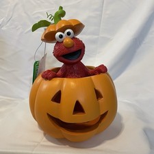 NEW Sesame Street Elmo in Halloween Pumpkin 9  Figurine Decoration