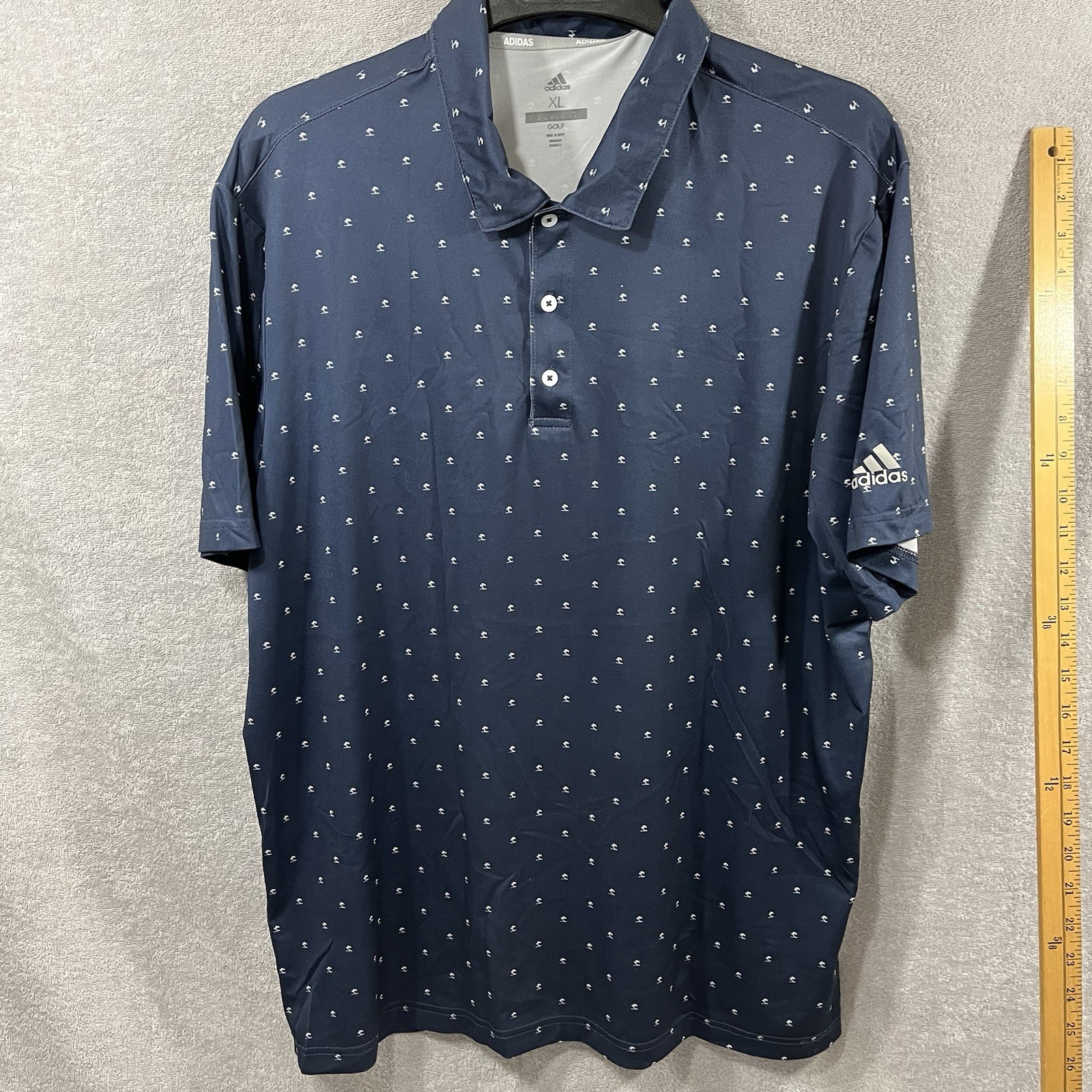 Adidas Golf Polo Shirt Mens XL Ultimate 365 All Over Print Performance thumbnail 2