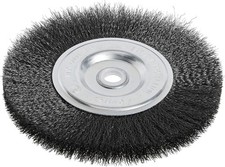 72747 Wire Bench Wheel Brush, Fine Crimped with 1/2-Inch and 5/8-Inch Arbor, 6-I