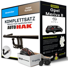 Für OPEL Meriva B S10 Anhängerkupplung abnehmbar +eSatz 13pol 06.2010-jetzt AHK