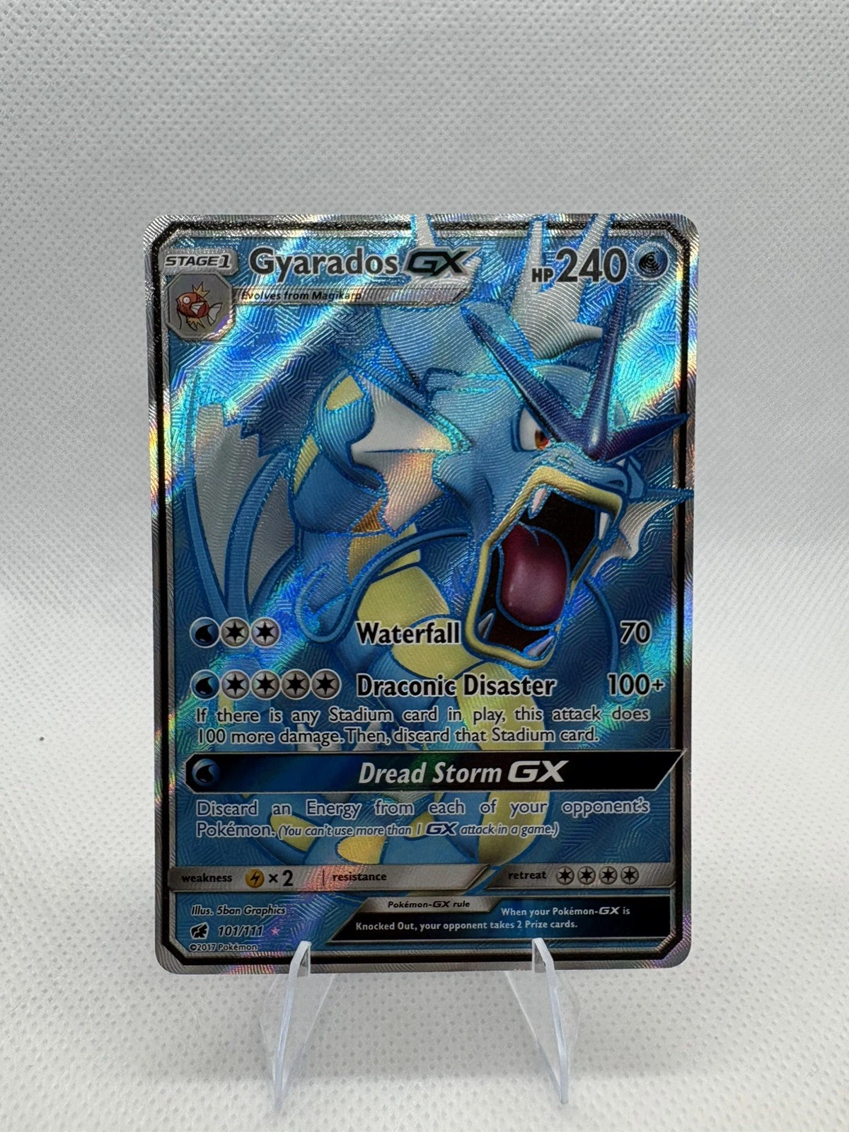Pokemon TCG Gyarados GX Full Art Ultra Rare Card 101/111 Crimson Invasion SM