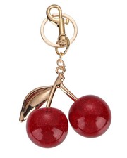 Trendy Red Cherry Pendant Keychain for Women Cute Bag Decoration Multifunctional