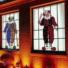 Halloween Decorations Window Clings Decor: 2pcs Large 33" x 14", Multicolor