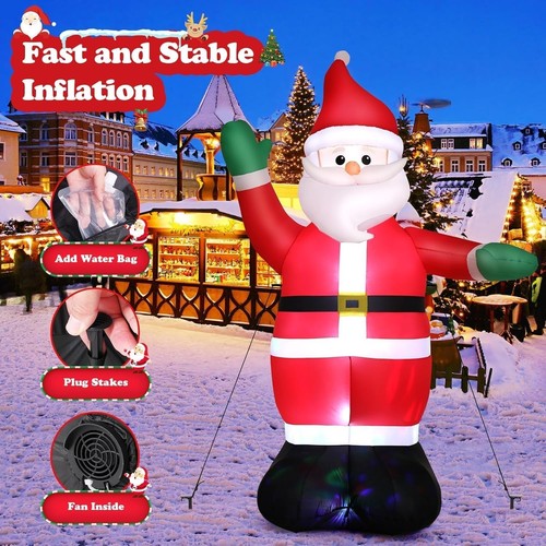 Blow Ups Santa Claus Reindeer on Sleigh with Gift Boxes, Built-in LED Lights🎅🏻 - Picture 25 of 48