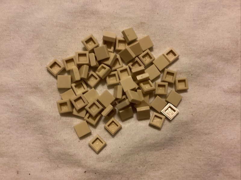 Lego 60 Sand Green Tiles Flat Smooth 1 x 1 Pieces