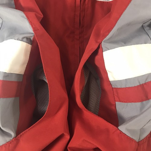 Nike Spellout Windbreaker Youth Hooded Jacket Red Gray "Just Do It" Size 6 Retro - Picture 19 of 23