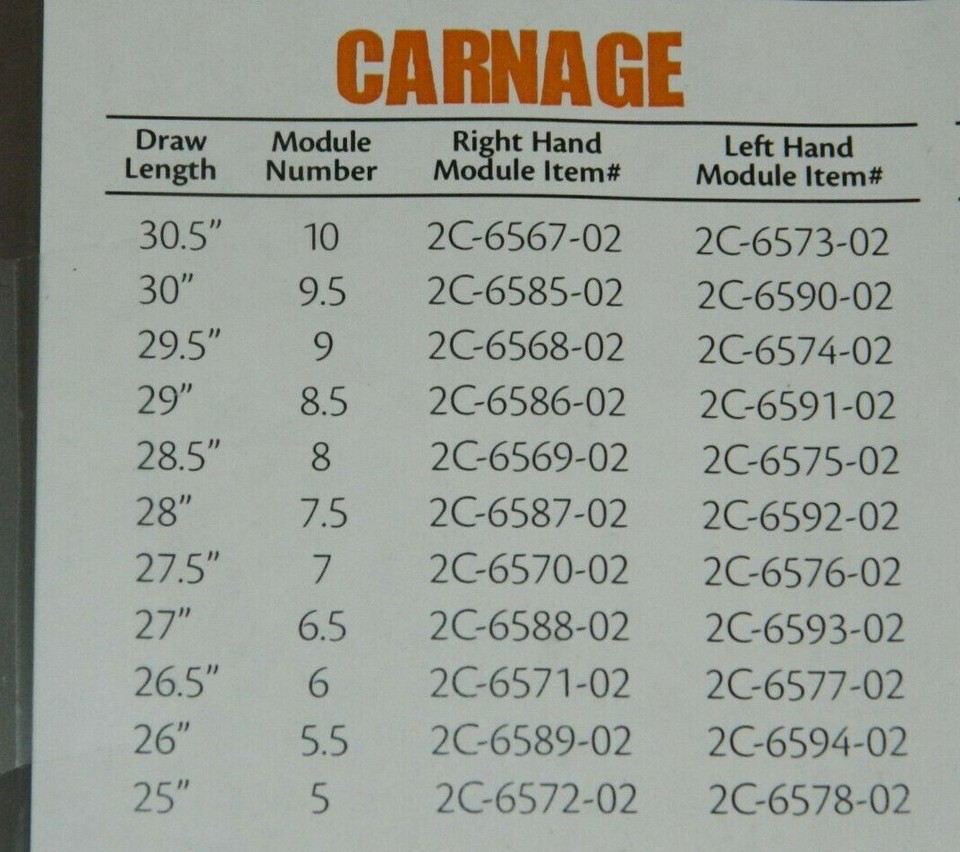 Bear Carnage, Attack, Mauler, Assault, Anarchy Bow Modules- Draw Length ...