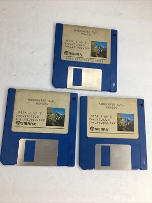 Vintage Man Hunter 2 San Francisco, MS-DOS Sierra Game 3 Disks Floppy Disk