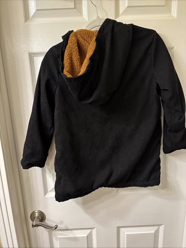 Boys' size 9 Blk/Brown Corduroy Teddy Bear Fleece Lining outerwear coat Jacket - Picture 6 of 9