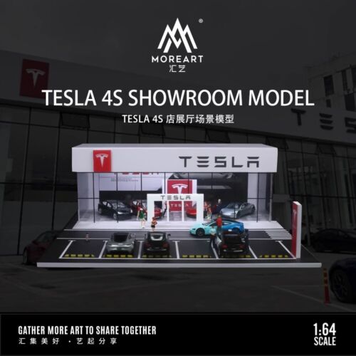 Diorama 1:64 Car Garage Model LED City Car Showroom Scene Display Building Model - Picture 64 of 102