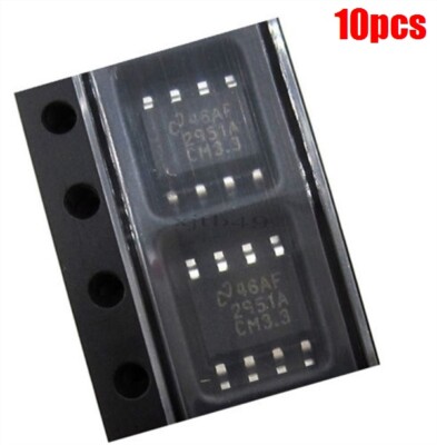 10Pcs LP2951 LP2951ACM-3.3 Ti Reg Ldo 3.3V/ADJ 0.1A 8Soic New Ic gg