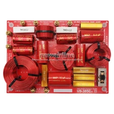 1pcs US-385C 3 Unit Hi-Fi Speaker Frequency Divider Crossover Loudspeaker Filter