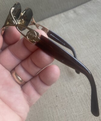 Vintage Sergio Tacchini Sunglasses Gold Brown S.T. 1047-S T802 130 90s Designer FRAME ONLY Vintage Sergio Tacchini S.T. 1047-S T802 135  main image 2
