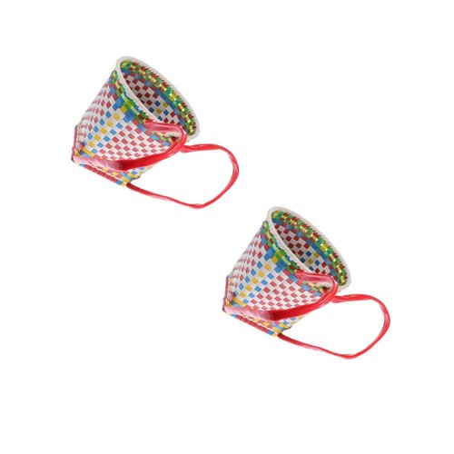 2 Pcs Wicker Picnic Basket Woven Baskets Little Pannier Toy Storage