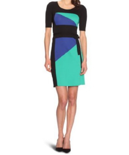 NEW BCBGMAXAZRIA EMERALD COMBO LETICIA COLOR-BLOCKED DRESS