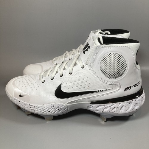 Size 7 Rare Nike Alpha Huarache Elite 3 Mid White Black Baseball CV3550 105 - Picture 3 of 4