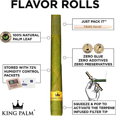 King Palm | King | Rich Chocolate | Palm Leaf Rolls | 2 Packs of 2 Each =4  Rolls