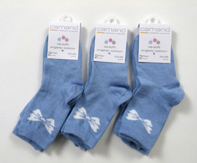 NEU - 6 Paar Camano Kinder Socken - Gr. 23-26 - blau - ca-soft - organic cotton
