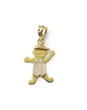 14K Yellow Gold Boy Necklace Pendant Charm 1.5