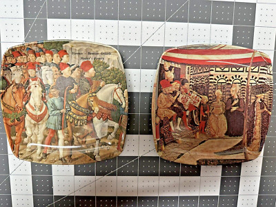 Italian Art Medieval Renaissance Decorative Set of 2 Trays