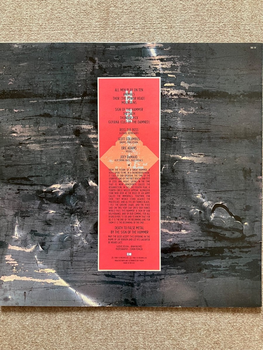 Manowar / Sign of The Hammer 1984 Virgin DIX10 LP Inner JAPAN 美品