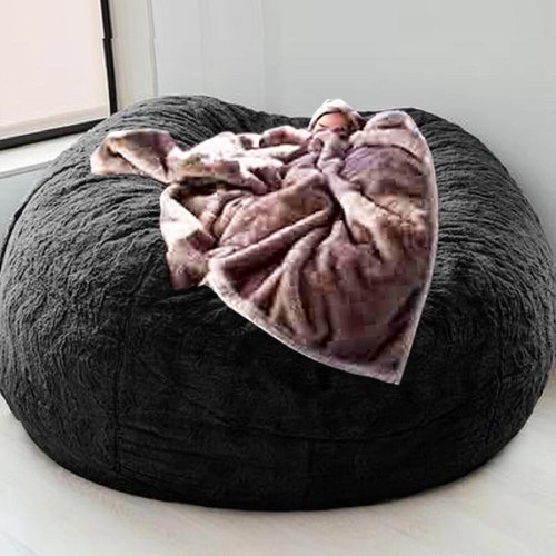 135cm Diameter Jumbo Bean Bag Sofa No Filler Large Soft Fur Bean Bag