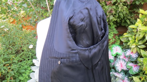 CHAQUETA LUTWYCHE, A MEDIDA, SAVILE ROW, TALLA 40 LARGA, AZUL MARINO A RAYAS - Imagen 17 de 17