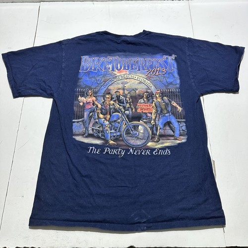 T-shirt Biketoberfest uomo grande Daytona spiaggia 2011 biker logo zombie - Foto 7 di 12