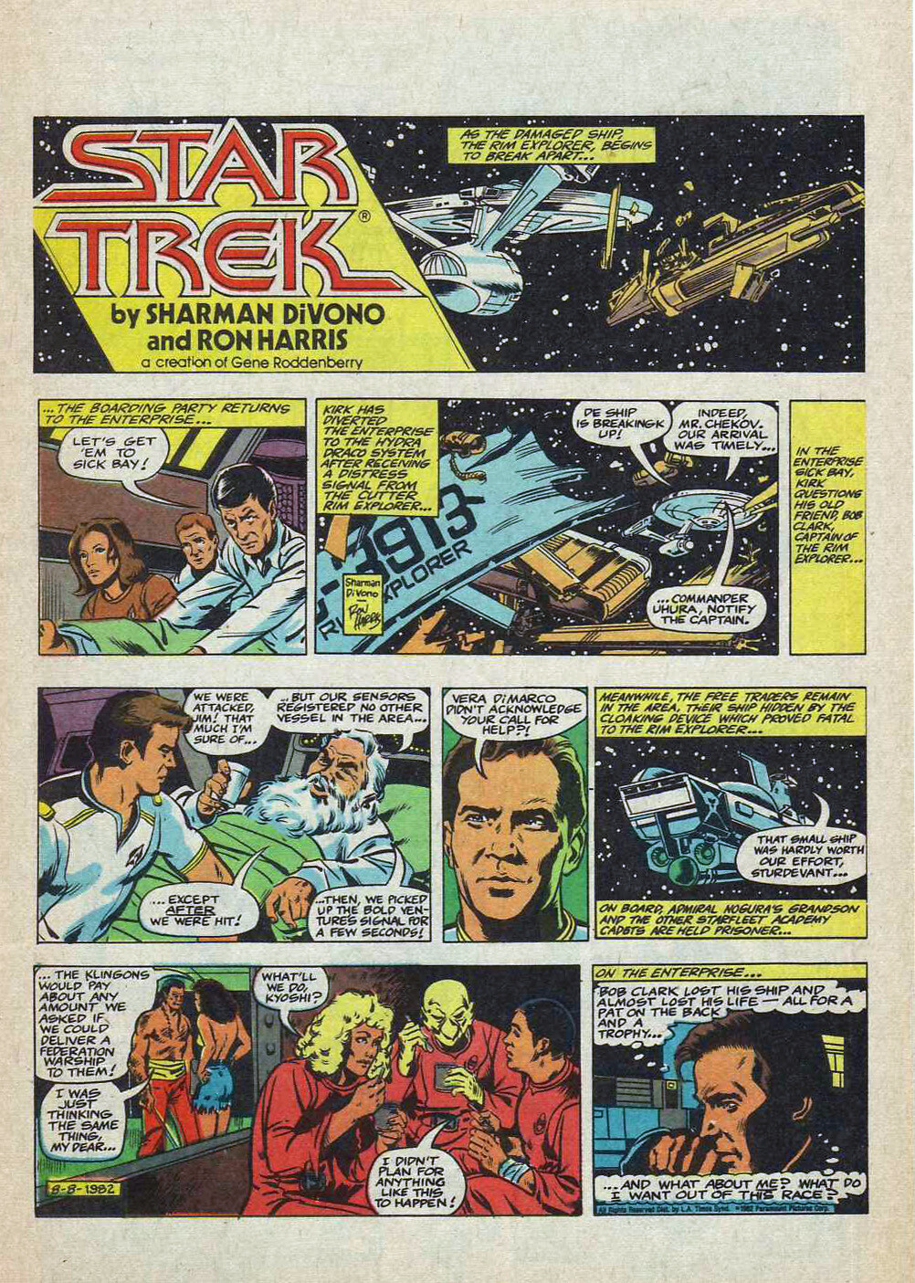Star Trek - Capt. Kirk & Spock - full page color Sunday comic - August ...