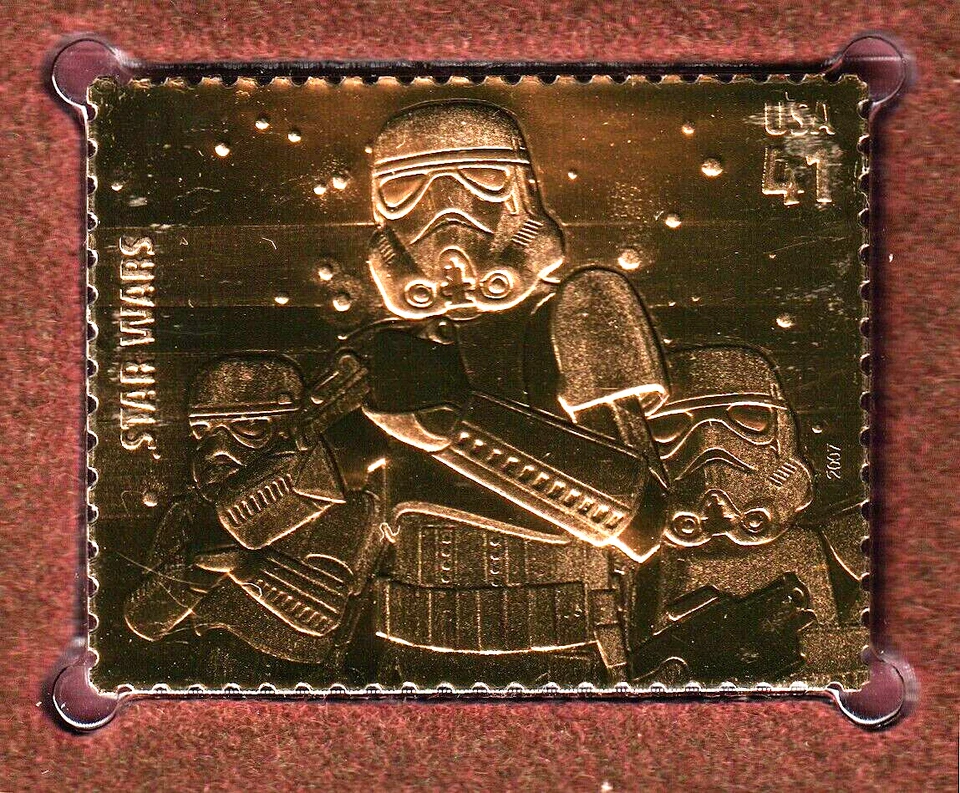 2007 Star Wars 22KT Gold Plated Stamp FDC First Day Cover - Stormtroopers Disney - Image 3 of 4