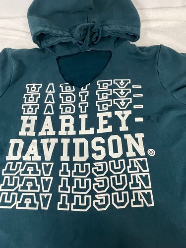 Harley Davidson Mujer/Adolescente Cordón Manga Larga Azul Sudadera con Capucha Talla 2XL - Imagen 4 de 10