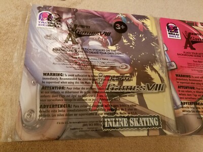 Taco Bell 2002 ESPN X-Games VIII 8 lot of 2 sticker play board inline skating
