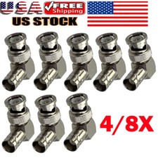 4/8x BNC Right Angle Adapter Male To Female RF Coax Cable Adapters 90 Degree HOT