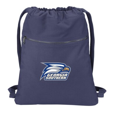 Georgia Southern Canvas Drawstring Backpack   GS Eagles Cotton Cinch Pack