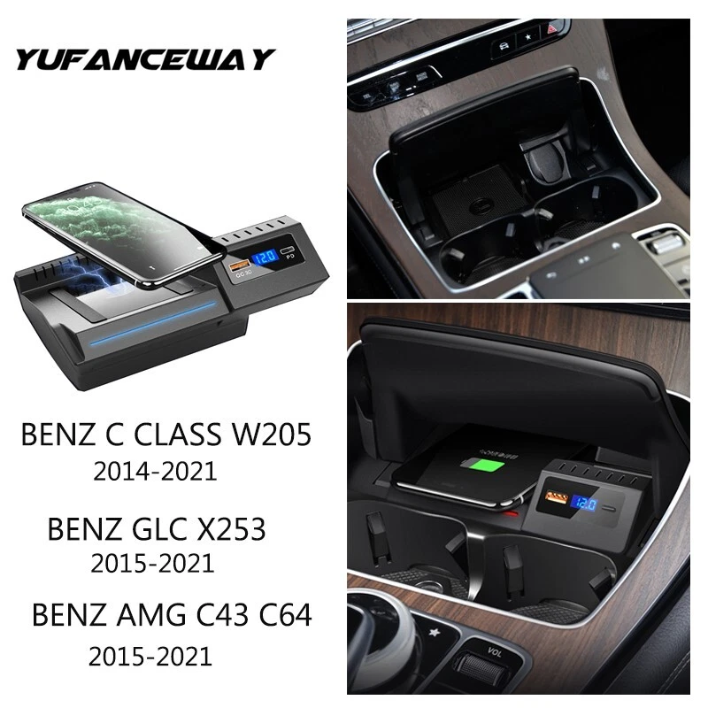 car wireless charger for Mercedes Benz W205 C43 C63 GLC 43 GLC63 X253 C Class - Image 2 of 4