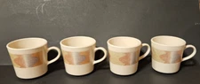 Vintage Set Of 4 Corning Corelle Coffee Mugs Mirage Pattern  8oz