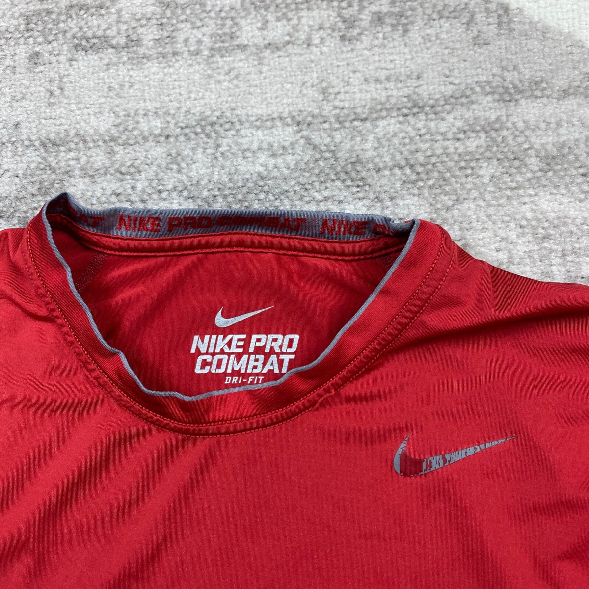 Nike Pro Combat Shirt Large Red Compression Performance