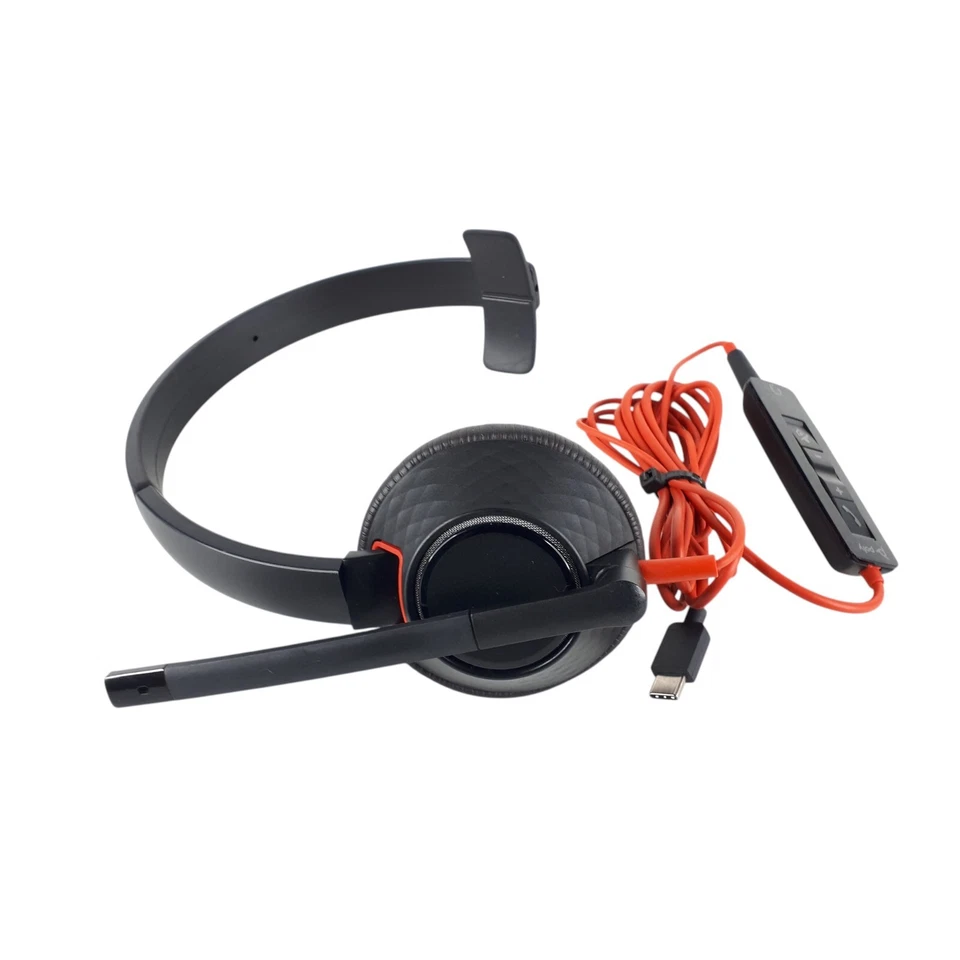 Plantronics Poly C5210T Mono Headset W/C5210 USB-C Adapter Lot of 5 E6128 - Image 2 of 4
