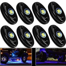 8PCS Blue LED Rock Light Lights For JEEP Off Road Truck Car ATV Under Body NEW