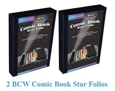 2 BCW Comic Book Storage Folio Case Folder Drop Back Box Hold 15 Bagged 20 Loose